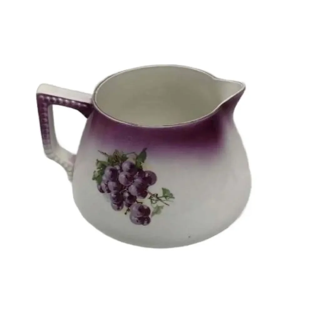 Antique Dresden Hand Painted Cider Pitcher Set, Juice Drinkware Set